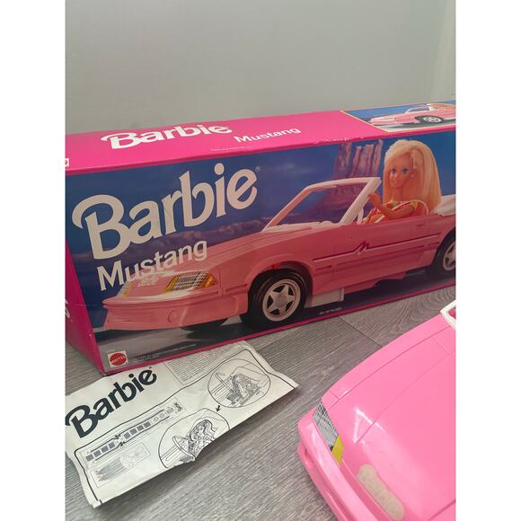 Vintage Barbie Pink Mustang Convertible 1993 Mattel Barbie Car Retro Collectible - Picture 8 of 11